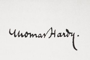 Underskrift af forfatter Thomas Hardy, fra King Albert