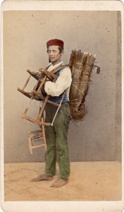 Lille metier: portræt af en ung stolrefill, Venedig. 1800-tallet Tryk på pap Dim. 10,5x6 cm af Unbekannt