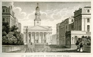 St Mary-le-bone Church, New Road af Unbekannt