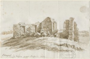 Stafford - Creswell Chapel: pen og vask tegning, 1824 af Unbekannt