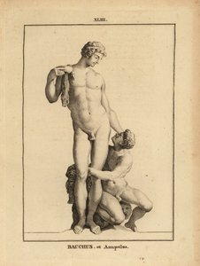 Statue af Bacchus, den romerske vingud, og hans elsker, satyrdrengen Ampelus af Unbekannt
