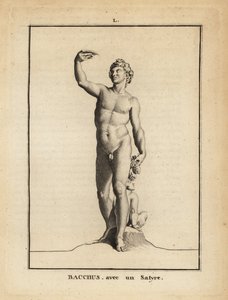 Statue af Bacchus, den romerske vingud, nøgen med en satyr af Unbekannt