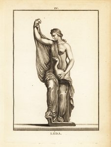Statue af Leda, den aetolske prinsesse senere dronning af Sparta, forført af Zeus i form af en svane af Unbekannt