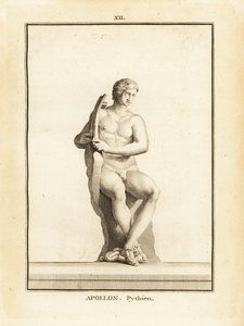 Statue af Pythian Apollo, protektor for Delphi, med lyre af Unbekannt