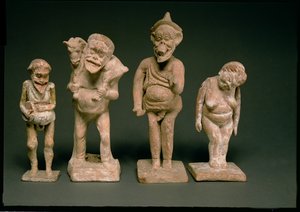 Statuetter af skuespillere og skuespillerinder, hellenistiske, ca. 325-50 f.Kr. (terracotta) af Unbekannt