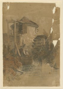 Stoke-upon-Trent - Boothen Mill: tonet litografi, 1839 af Unbekannt