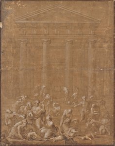 Tempel-scene af Unbekannter Künstler