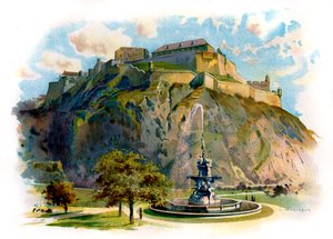 The Castle Rock, Edinburgh af Unbekannter Künstler