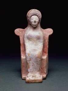 Gudinden Athena, græsk, ca. 490 f.Kr. (terracotta og pigment) af Unbekannt