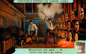 Historien om gas: Et moderne gasværks interiør af Unbekannter Künstler