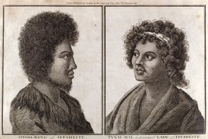 Kongen og en hoveddame af Tahiti, ca. 1773 af Unbekannt