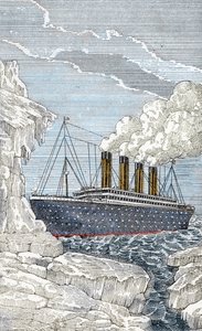 Titanic-foringen ramte et isbjerg den 14. april af Unbekannter Künstler