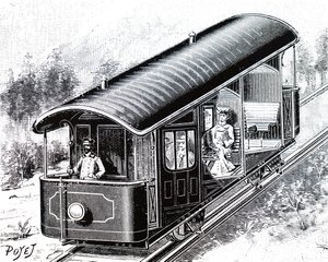 Elbilen på Vesuv-kabelbanen. af Unbekannt
