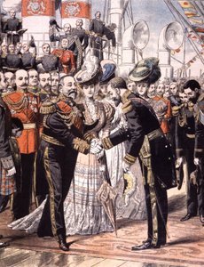 Den franske viceadmiral Caillard modtaget af Edouard VII (1904) af Unbekannter Künstler