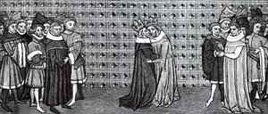 Das Treffen von König Edward III. und König Philipp V. von Frankreich von Unbekannt