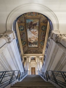 Trappen, arkitekt Charles Lelong (1793-1861) og Edouard Dubois (1795-1813), mellem 1840 og 1846. På loftet, Frankrig vedhæfter sine arkiver til tidernes morgen, maleri af Felix Jobbe Duval (1821-1889), mellem 1877 og 1881. Hotel de Soubise af Unbekannt