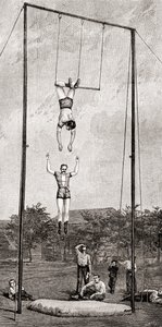 Trapezekunstnere i det 19. århundrede, fra The Century Magazine, udgivet 1887 (gravering) af Unbekannt