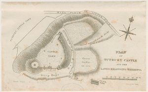 Tutbury Castle: Plan: gravering, nd [c 1832] af Unbekannt
