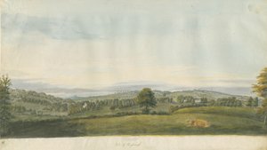 Vale of Shugborough: akvarelmaleri, nd [slutningen af det 18. århundrede] af Unbekannt