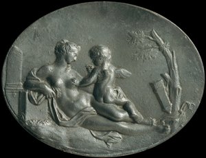 Venus og Amor af Unbekannter Künstler