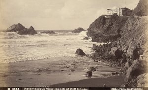 Udsigt over Cliff House og stranden nedenfor, San Francisco af Unbekannter Künstler