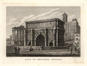 Udsigt over Septimius Severus bue, Arco di Settimio Severo, Rom af Unbekannt