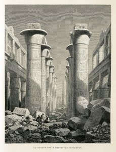 Udsigt over Great Hypostyle Hall i Karnak, Egypten Illustration fra Atlas of Egypt af Unbekannter Künstler