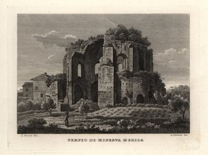 Udsigt over Temple of Minerva Medica, Tempio di Minerva Medica eller nymfaeum, Rom af Unbekannt