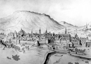 Udsigt over byen Chambery i Savoyen af Unbekannter Künstler