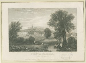 Walsall Town - North View: gravering og [1800-tallet] af Unbekannt