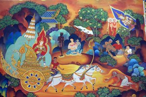 Wat Ananda Metyarama Thai Buddhist Temple. Life of the Buddha-maleri, 20160818, Singapore, Singapore af Unbekannt