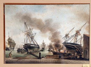 Akvarel af A. Roux. 19. århundrede Marseille, Musee du Vieux Marseille af Unbekannter Künstler