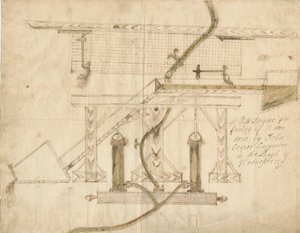 Wednesbury - A Tilt Engine: pen- og blæktegning, nd [c 1710] af Unbekannt