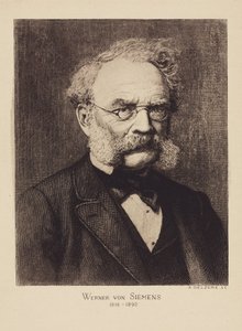 Werner von Siemens, tysk elektroingeniør og opfinder, c 1880 af Unbekannter Künstler