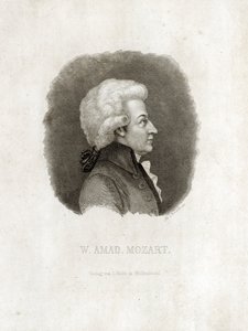 Wolfgang Amadeus Mozart gravering. af Unbekannt