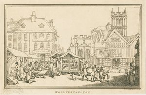 Wolverhampton - Market Place: etching, nd [c 1799] af Unbekannt