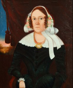 Kvinde med blomsterhue 1825 (olie på lærred) af Unbekannter Künstler