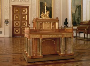 Skrivebord med lille skab, af David Roentgen (1743-1807), Neuwied af Unbekannt