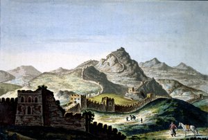 Den store mur i Kina, ca. 1820 (kobberstik) af Unbekannter Künstler