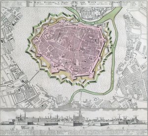 Plan over den indre by i Wien med fæstningsværkerne og de nærmeste forstæder