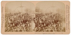 "Piger fra Booker T. Washington School, Tuskegee, Alabama, fru McKinley i en vogn tæt på",1899 (foto)