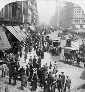 En gadescene i Chicago, Illinois, USA, 1896. af Underwood and Underwood