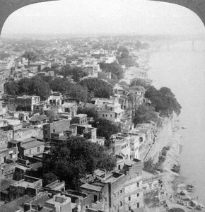 Benares Varanasi, Indien, 1903. af Underwood and Underwood