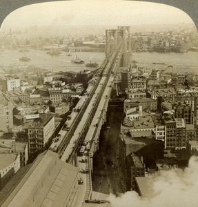 Brooklyn Bridge, New York, USA. af Underwood and Underwood