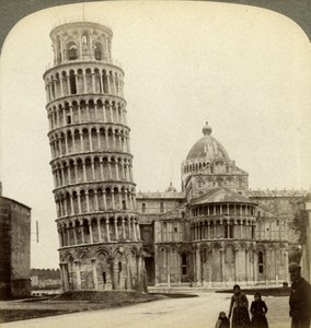 Katedralen og det skæve tårn i Pisa, Italien. af Underwood and Underwood