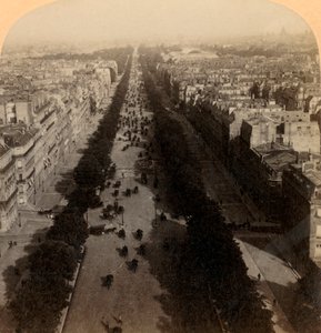 Champs Elysees, den foretrukne køretur i Paris, Frankrig, 1894. af Underwood and Underwood