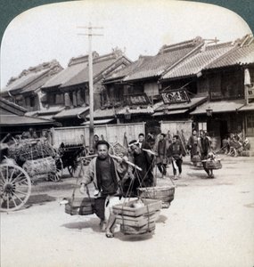 Coolies, gadebillede i Tokyo, 1896