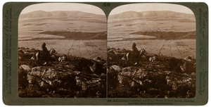 Gideons slagmark og Hill of Moreh, nord for Jizreel, Palæstina, 1900. af Underwood and Underwood