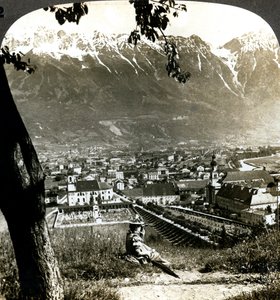 Innsbruck og de bayerske alper, Tyrol, Østrig. af Underwood and Underwood