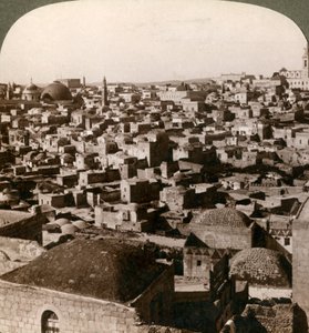 Jerusalem, set fra den nordlige mur, Palæstina, 1897. af Underwood and Underwood